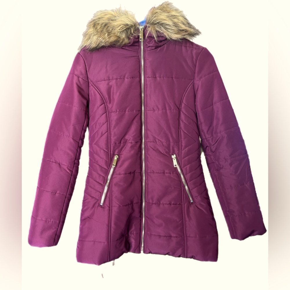 Maralyn & Me Puffer Jacket with Fur Hood Size Small New Without Tags